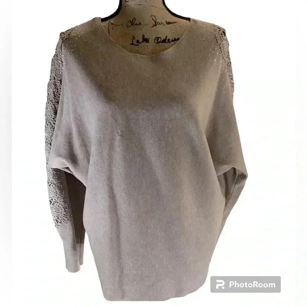 Sweet Rain, sweaters tops dolman batwing sleeve  light pink crewneck size XL